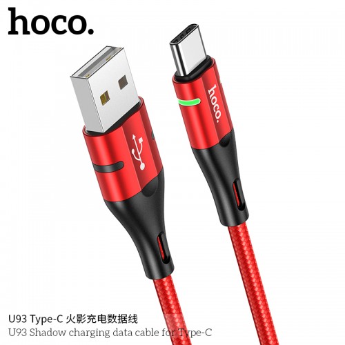 U93 Shadow charging data cable for Type-C-Red